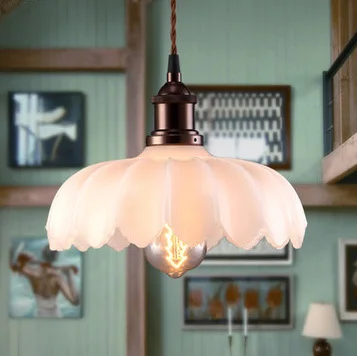 

American Lotus Flower Pendant Lights Fixture Vintage Droplights Cafes Coffee Shops Dining Room Restaurant Hanging Pendant Lamps