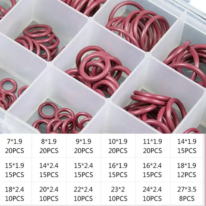 sourcingmap 115Pcs 8 Item HNBR Car Air Conditioning Sealing O Ring Kit Green