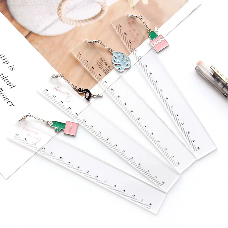 

Cartoon Flamingo Cactus Ruler Cute 15cm Measuring Straight Rulers Drawing Tool Promotional Stationery gift school supplies
