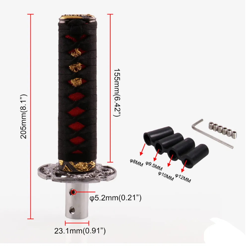 Jdm короткий самурайский Серебряный Дракон ручка переключения меча 152mm205mm металлический Утяжеленный Катана переключения для универсального автомобиля