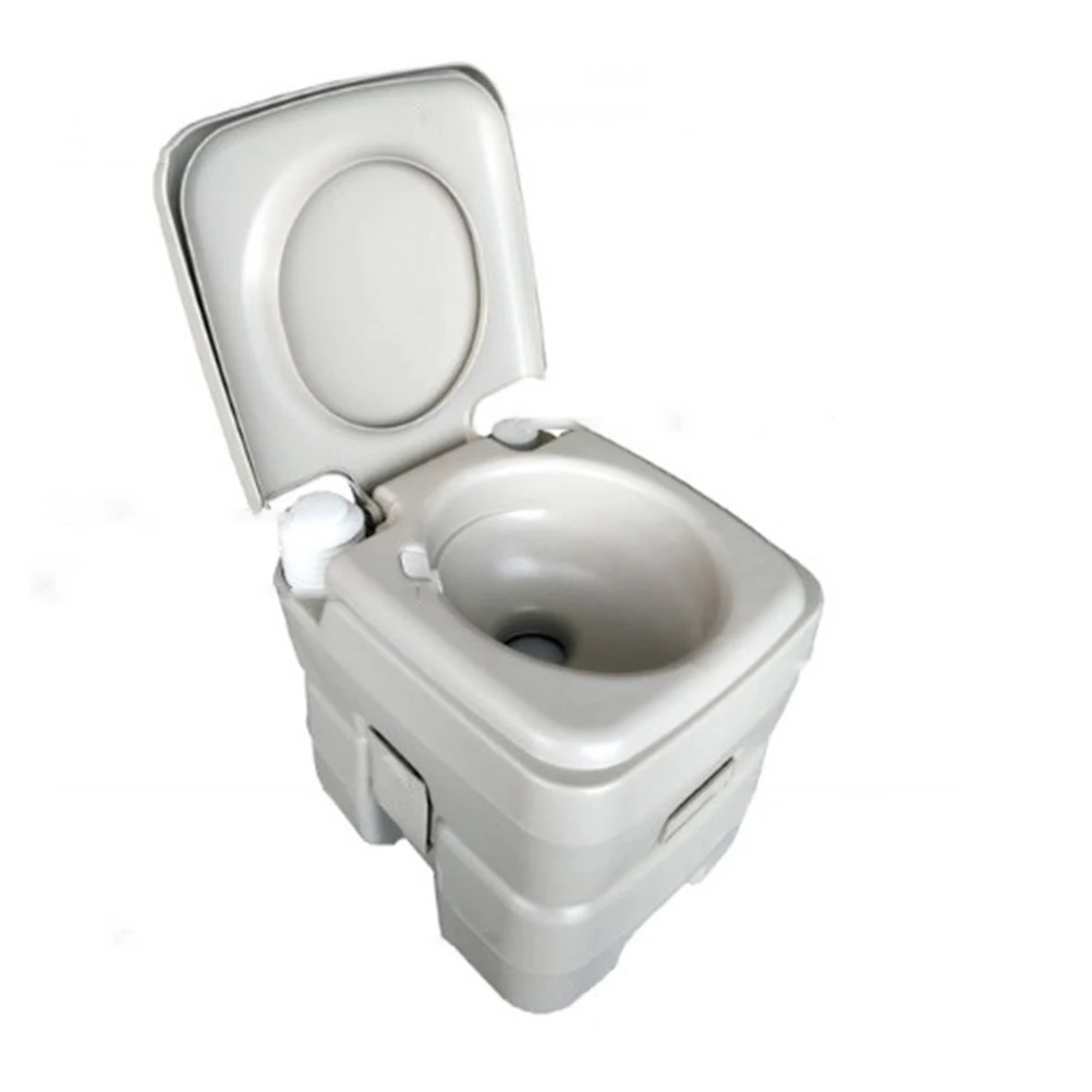 

20L Portable Toilet Flush Outdoor Indoor Pedestal Pan Potty Commode Closestool for Travel Camping Hiking Boating (White)