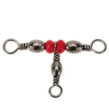 10 шт./партия рыболовный захват поворотный 3-way поворотный соединительное кольцо мини Рыболовные снасти аксессуар