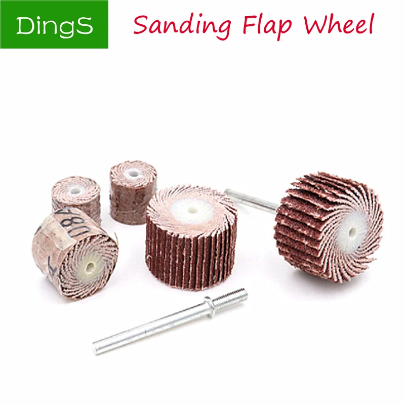 10pcs 10/12/15/20mm 80-600 Grit Sandpaper Sanding Flap Disc Grinding Sanding Flap Wheels Brush Sand Rotary Tool Accessories
