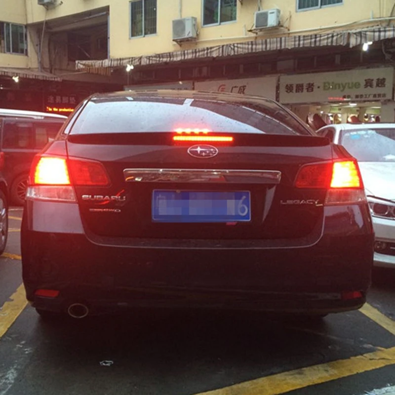 

For Subaru Legacy Saloon ABS material Rear Trunk Lip Spoiler Wing with LED light 2010-2014