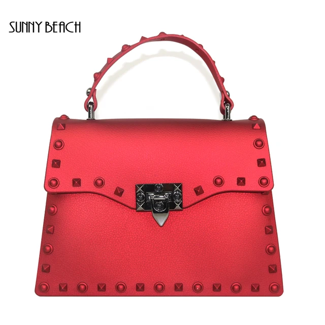 Sunny Beach New Luxury Handbags Women Bags High Quality Jelly Sunny Beach New Luxury Handbags Women Bags High Quality Jelly Female Rivet Hand Bag Matte