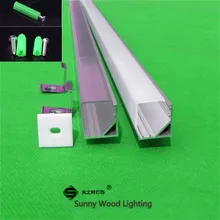 10 шт./партия 40 дюймов 90 Угловой алюминиевый профиль для 5050 светодиодные ленты, молочный/Прозрачный чехол для 10 мм pcb, светодиодные бар свет с полосой