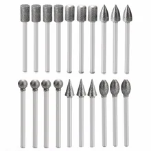 20Pcs/Set Diamond Drills 3mm Shank Diamond Grinding Heads Mini Drill Burrs Bit Set For Carve Polished Glass Jade Mayitr 20Pcs/Set Diamond Drills 3mm Shank Diamond Grinding Heads Mini Drill Burrs Bit Set For Carve Polished Glass Jade Mayitr
