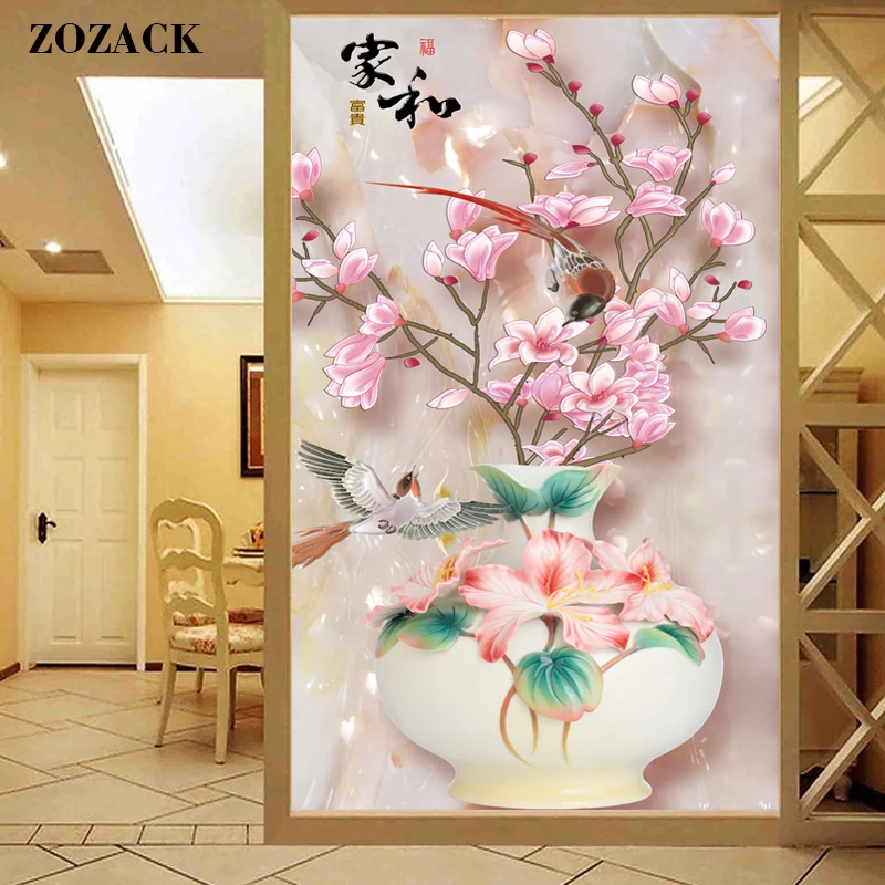 

Needlework,Dmc,11CT,Cross-stitch,kits,Bird flower vase patterns print canva chinese Counted Cross Stitch Sets Full embroidery