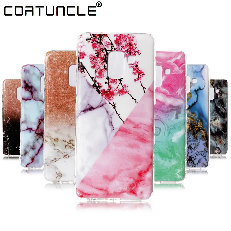 

COATUNCLE Case For Fundas Samsung Galaxy A8 2018 Case Marble Pattern Silicone Soft TPU Phone Case For Coque Samsung A8 2018 Case