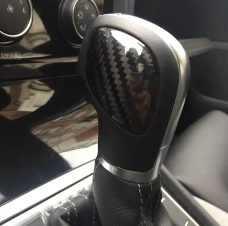 Buy 2pcs Carbon Fiber AT Gear Shift Knob Head Stick
