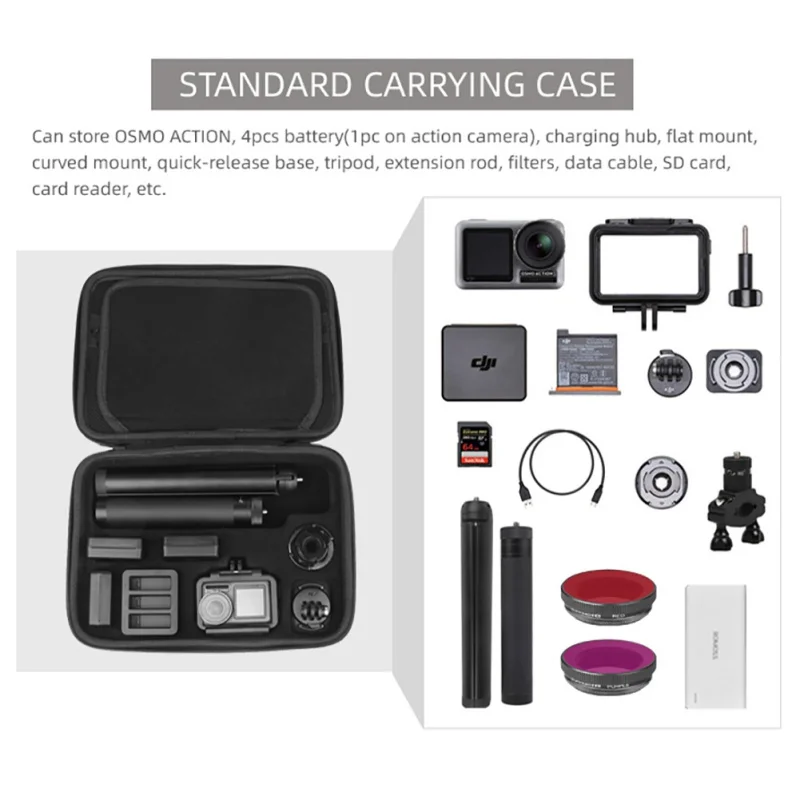 Portable Gimbal Accessories Portable Carry Case Collection DIY Storage Bag Box For OSMO Action Camera Accessories