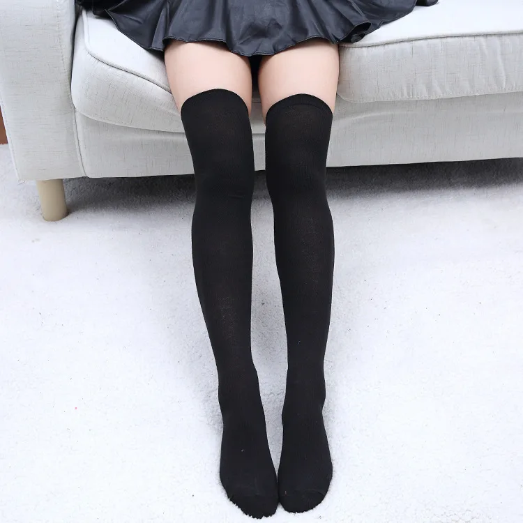 Women Anime Cosplay Stockings Thigh high Sock Japanese Kawaii Girls Student Skidproof Striped Cotton Long Socks Sailor Costume