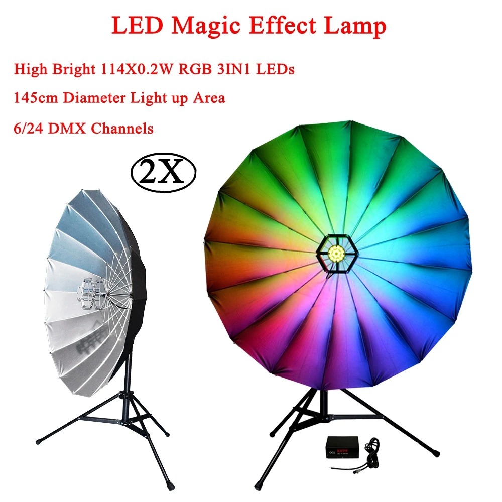 2Pcs/Lot 114x0.2W RGB LED Magic Stage Effect Lighting Professional Disco Club DJ KTV Music Stage Light Sound Party Lights