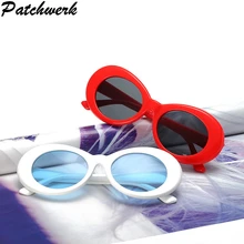 Женские Овальные Солнцезащитные очки, модные, NIRVANA Kurt Cobain, солнцезащитные очки для мужчин и женщин, винтажные, Ретро стиль, женские, мужские, прозрачные линзы, солнцезащитные очки