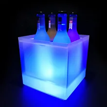 Прозрачное ведерко для льда светодиодный светильник квадратная пробирка Вино Шампанское коктейль баррель прочный охладитель вина охладитель пива