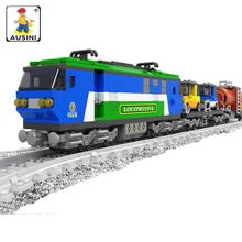 573 шт. Ausini 25808 поезд строительные блоки кирпичи детские развивающие игрушки для детей brinquedos поезд