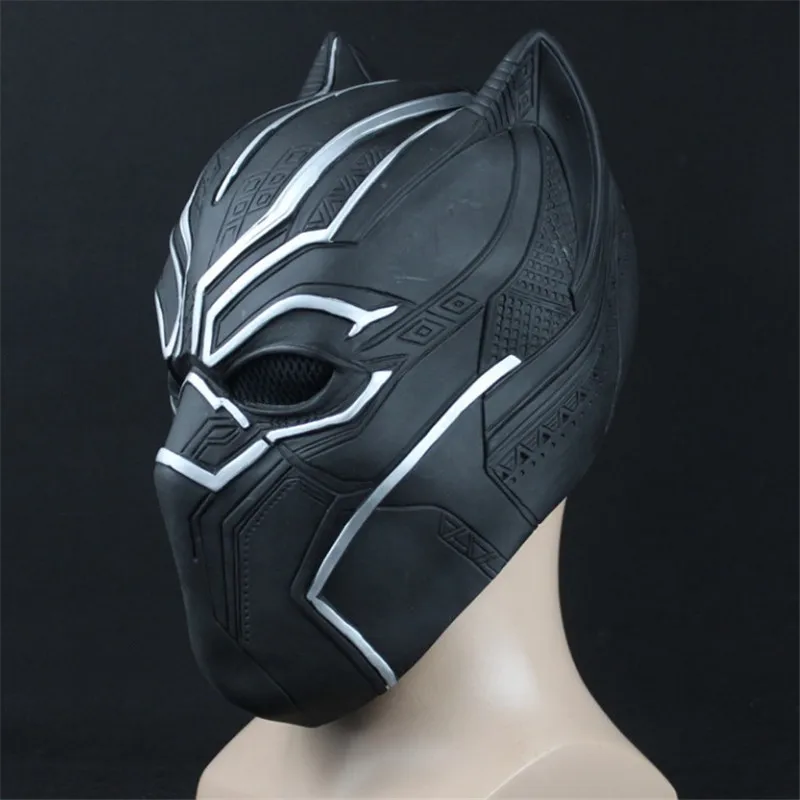 Black Panther Masks Movie Fantastic Four Cosplay Men's Latex Party Full