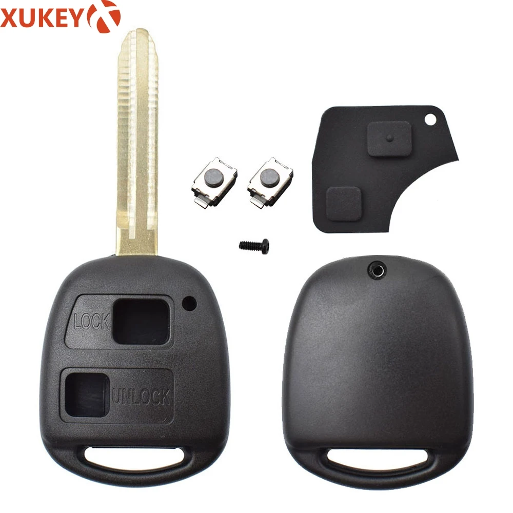 

Car Key Replacement Remote Key Cover Shell For Toyota Corolla Camry Prado Land Cruiser With Key Button Pad Switch 2 Buttons