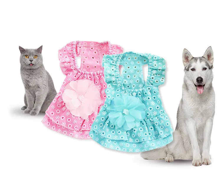 Spring Summer Dog Dress Pet Dog Clothes for Small Dog Wedding lace princess Dress Skirt Puppy