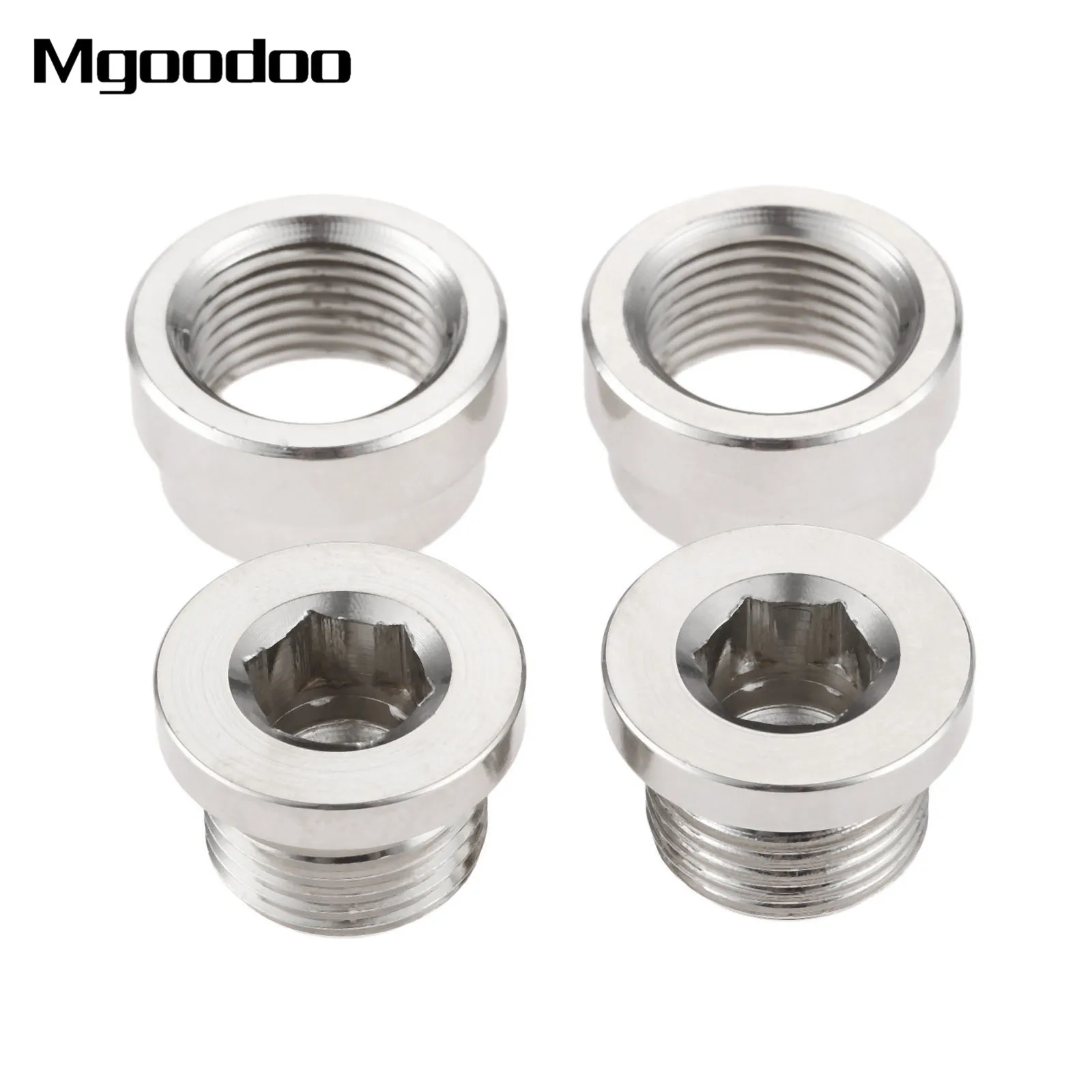 4Pcs/Set O2 Oxygen Sensor Stepped Mounting Boss and Plugs (2 Bungs + 2