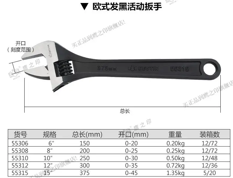 BESTIR TOOL taiwan made tool steel european type blackened adjustable