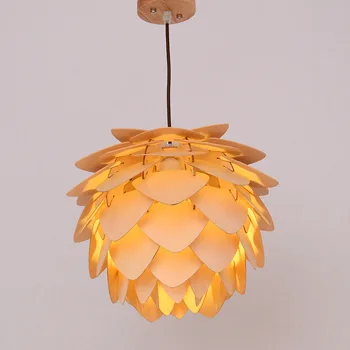 

Home Dining Room Pinecone Pendant Lamps Modern Wooden PH DIY IQ Elements Jigsaw Puzzle Bedroom Art Wood Lamparas Light