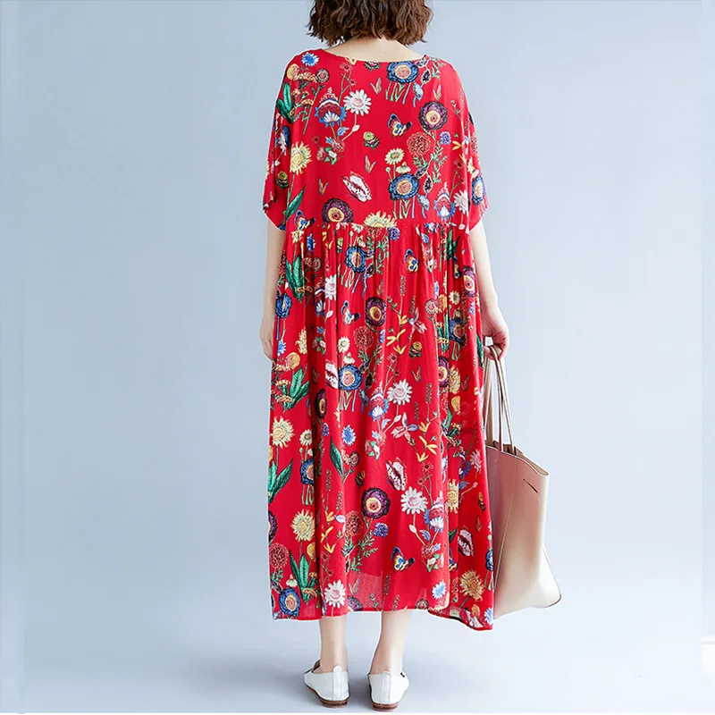 Boho пляжное платье с цветочным принтом размера плюс летнее 2020 женские хлопковые