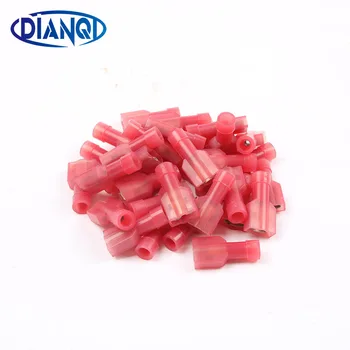 

DMWD FDFNYA1-250 FDFNYA1.25-250 NYLON brass Female Insulated Spade joint Cable Wire Connector 100PCS 0.5-1.5mm2 22-16AWG FDFNYA