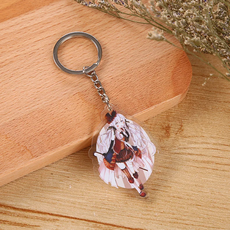 

2019 Miku Acrylic Keychain Luo Tianyi Anime Pendant Car Accessories Japanese Transparent Key Ring Game Green onion Key Ring