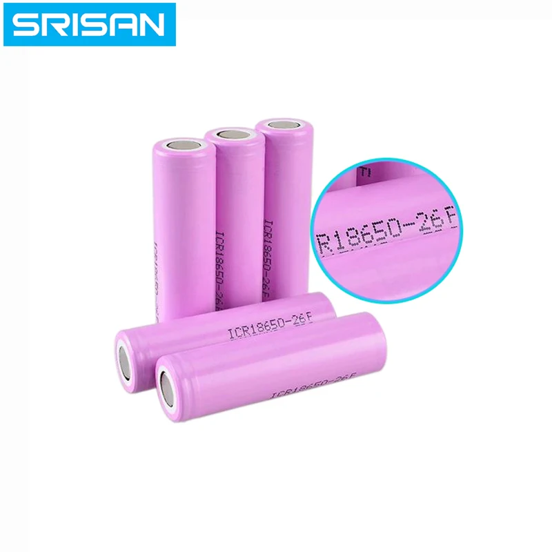 

SRISAN 12PCS Original ICR18650 26F lithium batteries, 100% 2600mAh electronic cigarette Power Battery, mobile power battery