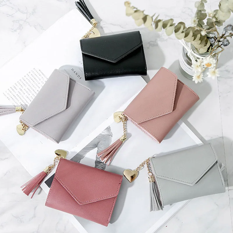 

Small Wallet Tassel Wallets and Purses Leather Card Holder Coin Pocket Designer Small Wallet Money Bag Ladies Purse