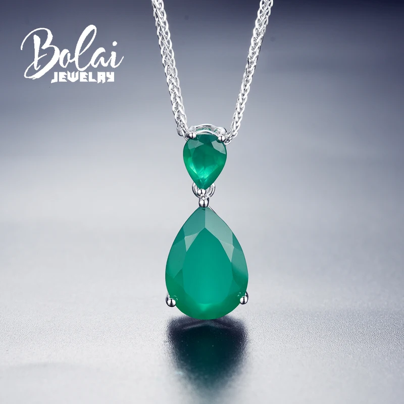 Bolaijewelryclassic pendant necklace natural agate gemstone fine jewelry for women anniversary party or daily wear best gift. Fine Jewelry