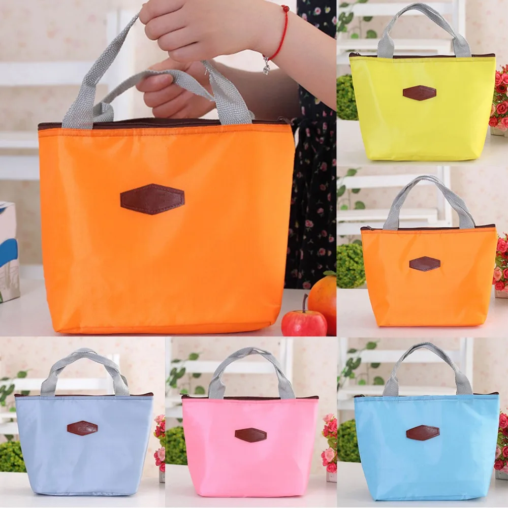 5pcs Fashion Lunch Bag Waterproof Insulated Cooler Storage Bag Pouch