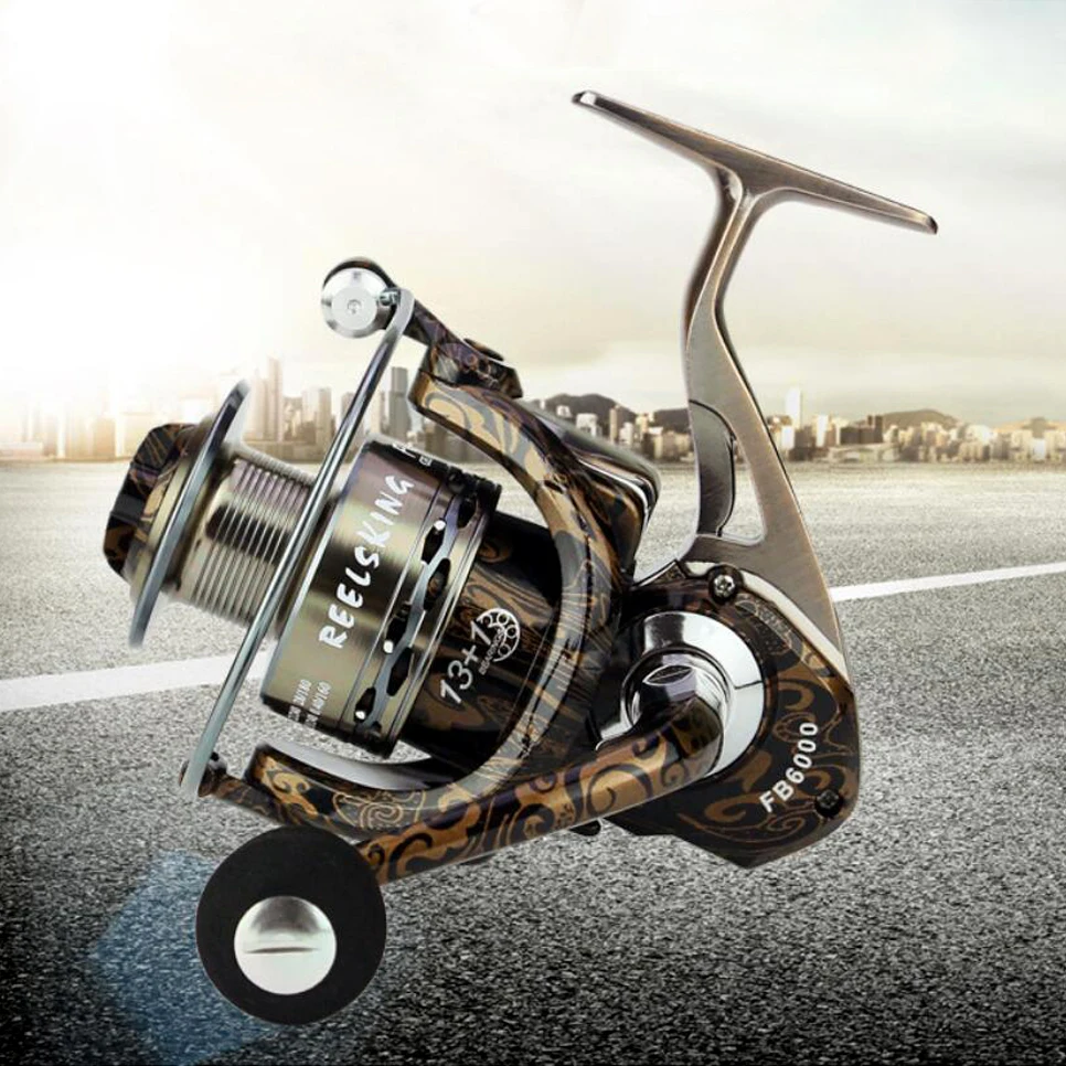 

Spinning Reel for Carp Fishing High Strength Body Metallic Spool 13+1 Ball Bearing molinetes e carretilhas Hengelsport