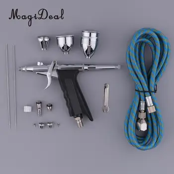 

0.2/0.3/0.5mm Single Action Gravity Feed Spray Trigger Airbrush Set With Tips 3 Cups For Nail Tool Tattoo Art Hobby Craft