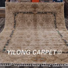 Yilong 9,2 'x12. 5' ручной работы дома персидский Кашмир шелковые ковры(CQG49A9.2x12.5