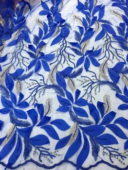 

African Lace Fabric 2018 High Quality Net Lace Embroidery 3D French Lace Nigerian Lace Fabrics For Wedding ZLN52