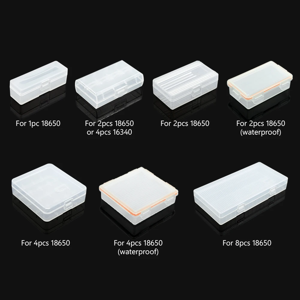 

Hard Plastic 18650 Battery Storage Boxes Case Holder With Clip For 1/2/4/8x 18650 4x16340 Rechargeable Battery Waterproof Cases