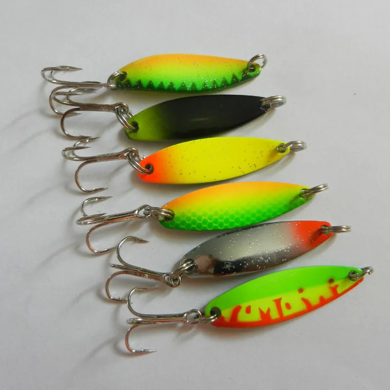 High quality trout spoon 4g 3.8cm multi colors copper material fishing