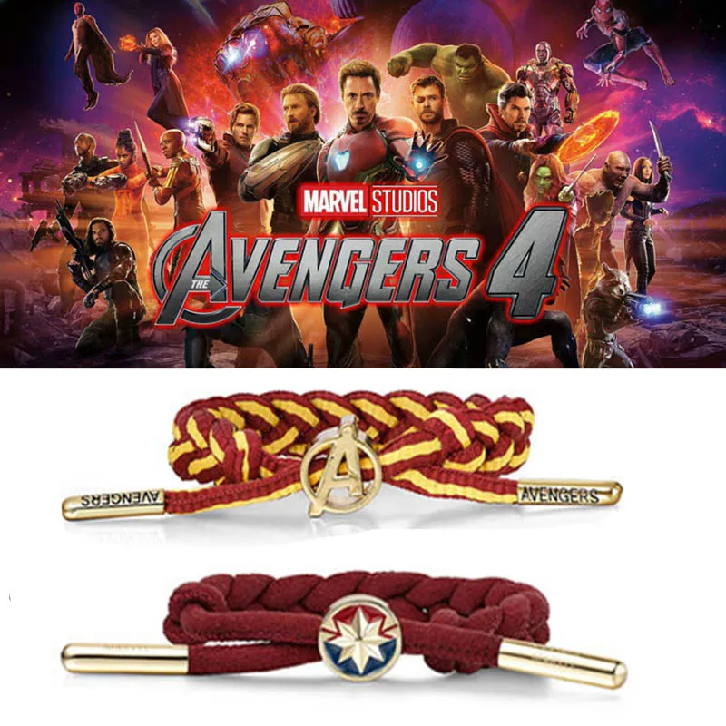 

INS style Marvel Avengers superheros Infinity War Surprise Captain Iron Man Thanos Logo kids gifts Couple bracelet