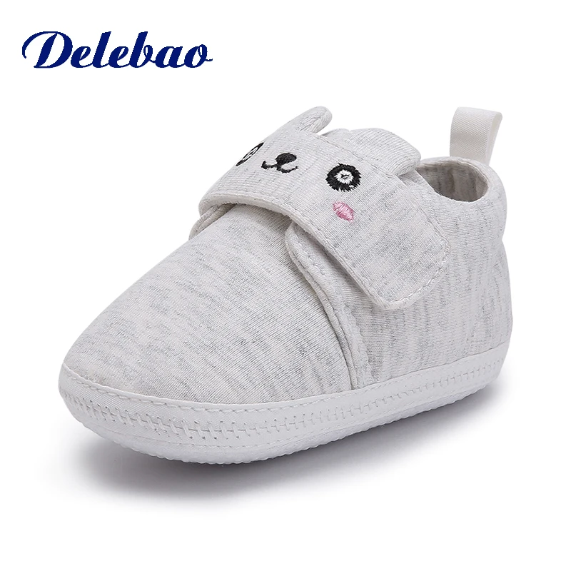 Delebao 2018 Autumn New Design Baby Shoes Hook & Loop Cute Cat 0-18 Months Toddler Shoes