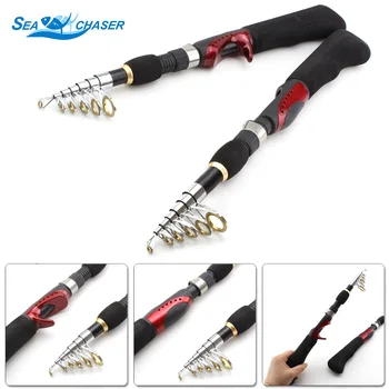 

Ultra-short 165cm 132g Carbon Telescopic Spinning Casting Fishing Rod Pocket fishing rod Ultra short travel Fishing Tackle