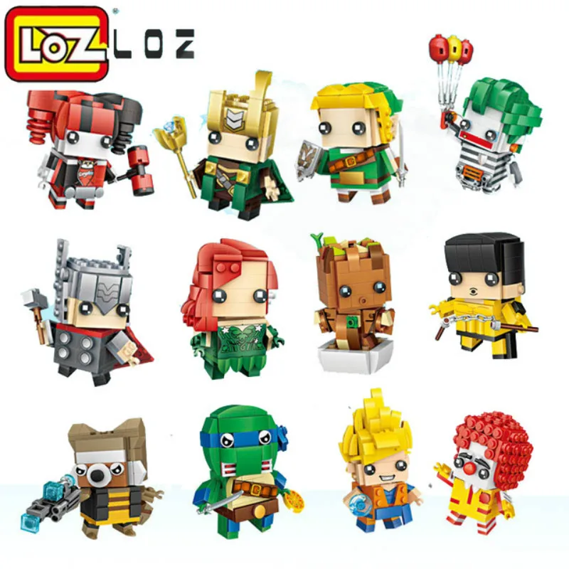 

LOZ Mini Blocks Heads Figure Blocks toys Intelligence Models Building Christmas cute Toys For Children DIY gift toy