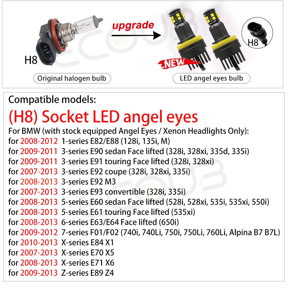 120 Вт белый E92 H8 Led Ангельские глазки светодиодные фонари для разметки Canbus для BMW X5 E70 X6 E71 E90 E91 E92 M3 E89 E82 E87 боковых фар