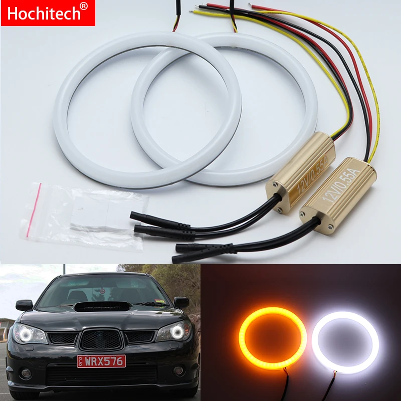 

White & yellow Dual and only white color Cotton LED Angel eyes kit halo ring DRL Turn signal light for Subaru Impreza 2006 2007