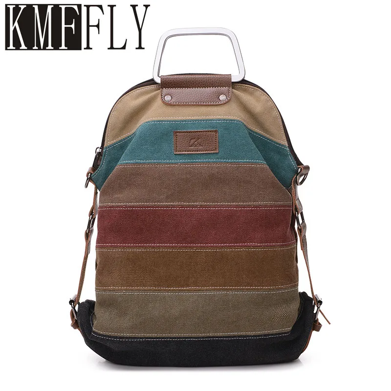 

KMFFLY Brand Canvas Bag Tote Striped Women Handbags Patchwork Women Shoulder Bag New Fashion Sac a Main Casual Bolsos Mujer