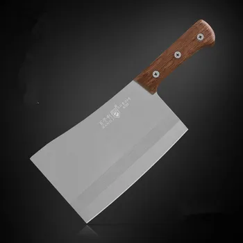 

High Quality Stainless Steel Wooden Handadle Chef Chopper Professional Cut Bone Knives Kitchen Roast Meat Cooked Food Knife