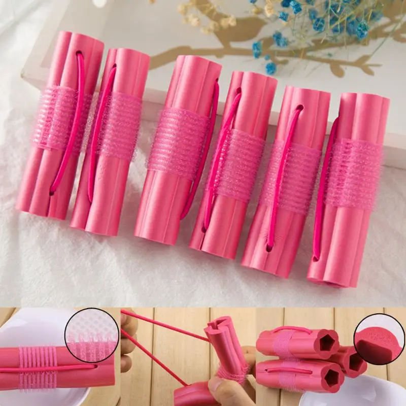 6 шт. производитель губчатые бигуди DIY Стиль Цветы кудри артефакт самоклеющиеся