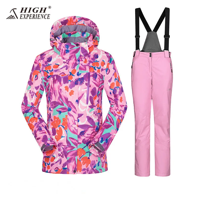 المرأة بدلة تزلج الشتاء تزلج الدعاوى للنساء على الجليد مجموعات الإناث الشتاء سترة السراويل النساء على الجليد المرأة السراويل snowsuit