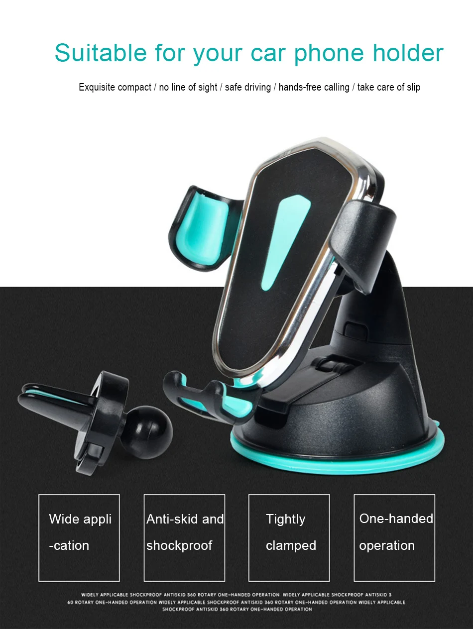 !ACCEZZ ABS Adjustable Car Air Vent Mount Phones Bracket For iPhone 7 8 Plus X Samsung Universal Mobile Auto Phone Holder Stand (1)